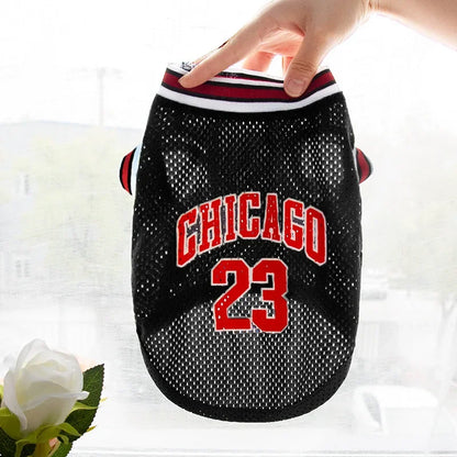 Puppy Summer Dog Clothes Mesh Breathable Sport Dog Jersey Basketball Clothes T-Shirt Summer Pet Cat Shirts for Small Large Dogs
