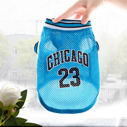 Puppy Summer Dog Clothes Mesh Breathable Sport Dog Jersey Basketball Clothes T-Shirt Summer Pet Cat Shirts for Small Large Dogs
